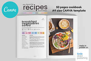 Canva Food A4 Cookbook Template