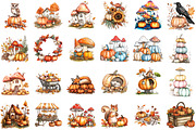 Watercolor Mushrooms and Pumpkins Au, an Illustration by Sublimation Artist (Thumbnail 2 of 6)