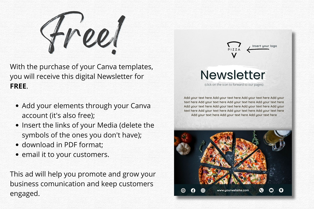 Pizzeria Canva Templates, a Social Media Template by Talipic Designs (Photo 7 of 8)