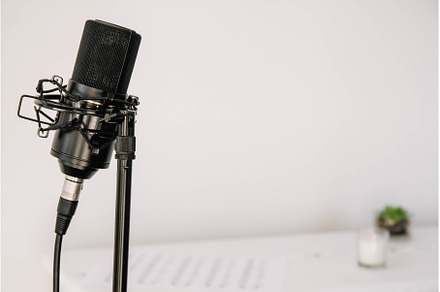 Professional studio microphone on a
