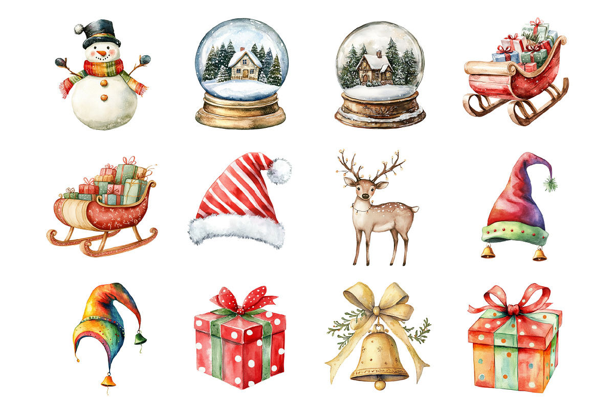 Whimsical Christmas Clipart, an Illustration by Design Market (Photo 3 of 4)