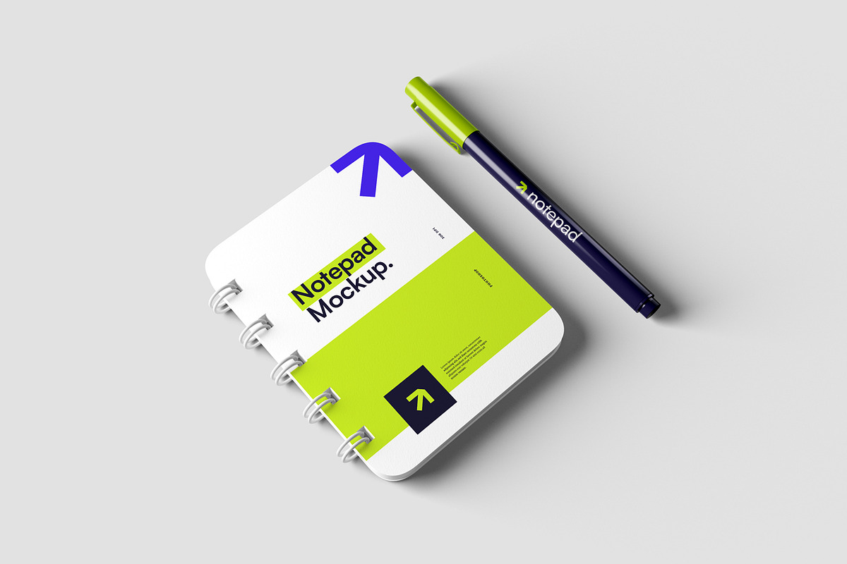 Notepad and Pen Mockups, a Books & Magazine Mockup by artimasa (Photo 3 of 6)