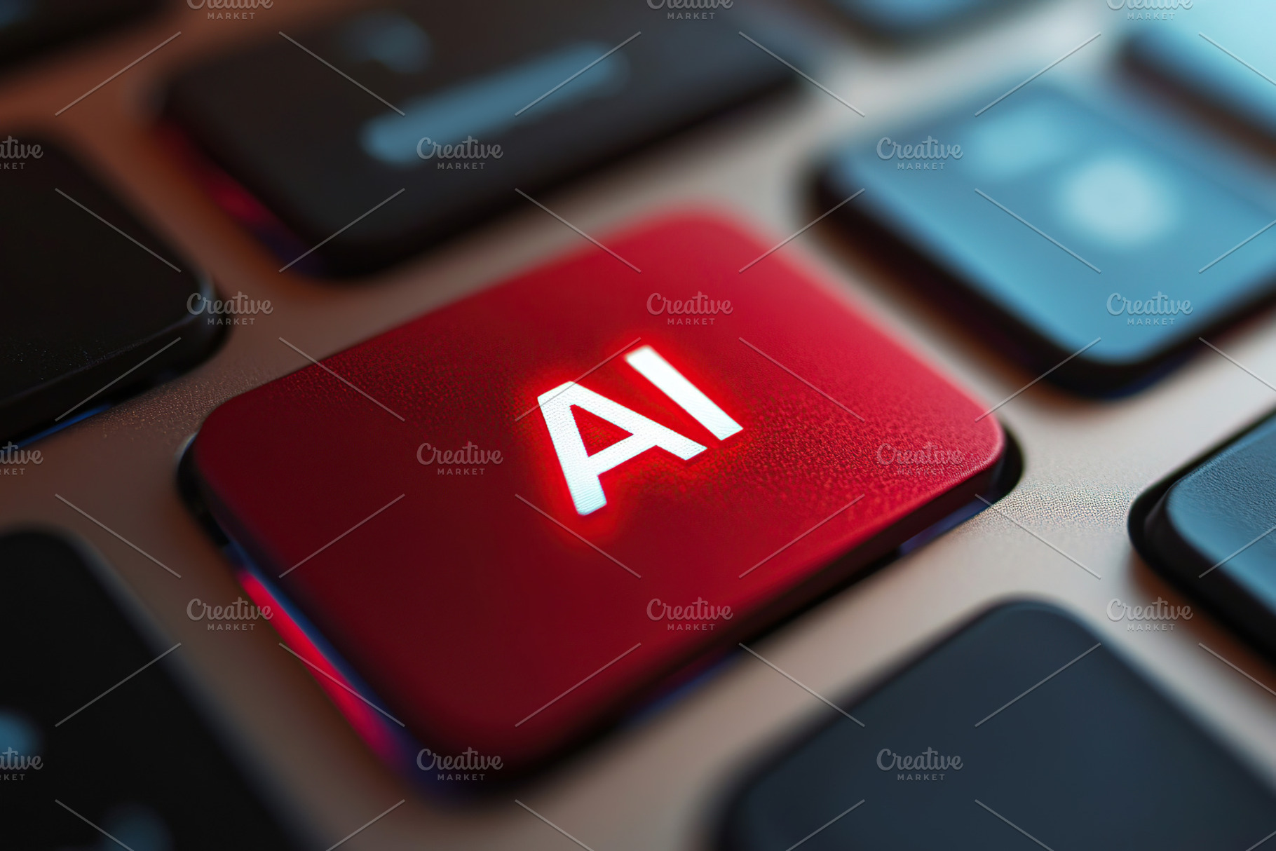 AI button on computer keyboard, a Technology Photo by AlyaAnd