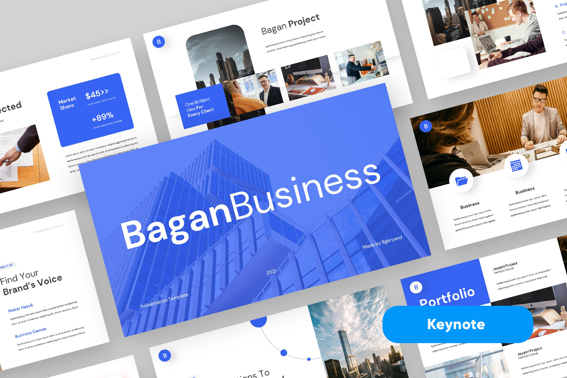 Clean Business Pitch Keynote, a Presentation Template by rgbryand