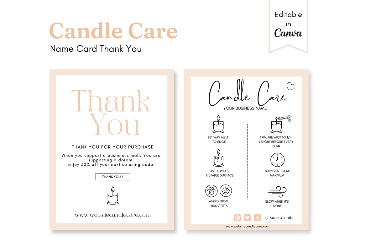 Candle Templates Thank You, a Card Template by Meoww_Design (Photo 1 of 3)