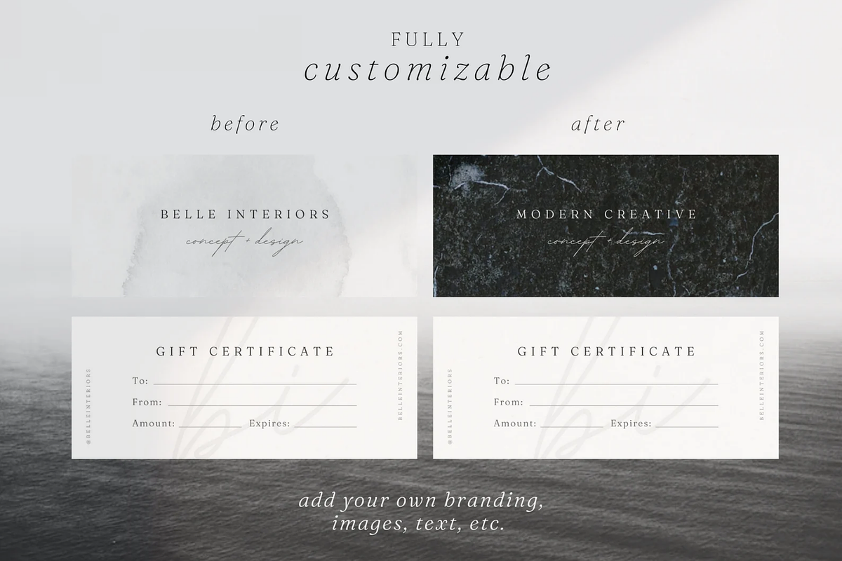 Gift Certificate Template Canva, a Business Card Template by frommakertomaker (Photo 4 of 6)