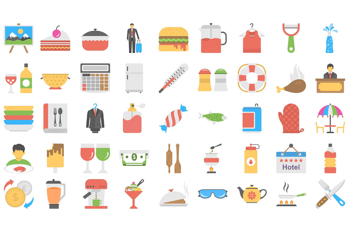 Hotel and Restaurant Icon Set., an Icon by Vector Portal (Photo 6 of 6)