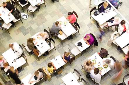 Cafeteria with people., a Food & Drink Photo by Milosz Aniol