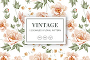 12 Best Vintage Floral Patterns Set, a Pattern Graphic by Kotkoa (Thumbnail 1 of 10)