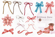 Watercolor Ribbon Bow Bundle, a Decorative Illustration by Stellalunarts (Thumbnail 2 of 7)