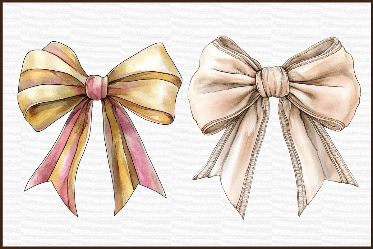 Fall Watercolor Cute Coquette Bows P, an Illustration by Sublimation Artist (Photo 3 of 6)