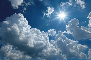 Bright Sun Shining Through Fluffy Wh, a Photo by Pixeness Studio
