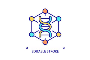 Genetic research with digital, an Outline Icon by IMG Visuals