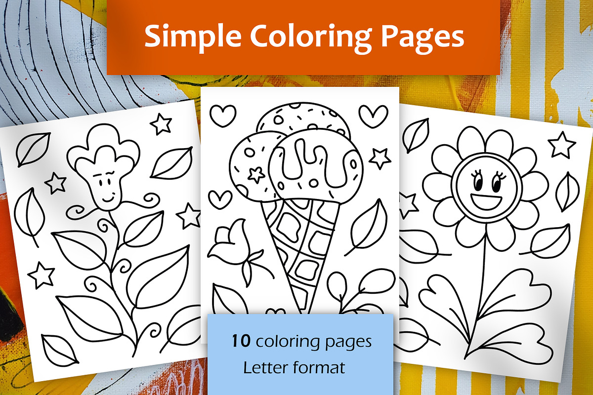 Simple Positive Coloring Cards, an Education Illustration by ChristinaDesigns (Photo 1 of 3)