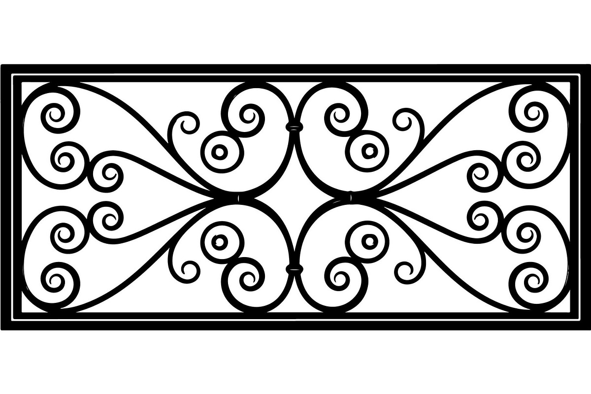 Luxury Iron Scroll Gate Railing, an Object Graphic by Designer_Momina (Photo 12 of 17)