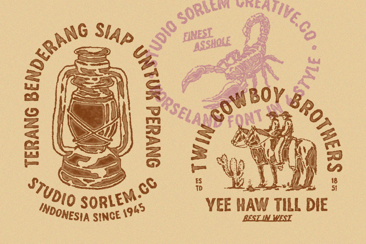Horseland - Free Illustration Vector, a Sans Serif Font by Wasabib Studio (Photo 3 of 9)