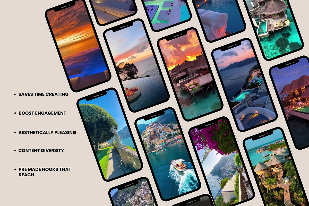 350 Beach Travel Canva Reels Videos, a Social Media Template by Design By Hira (Photo 3 of 9)