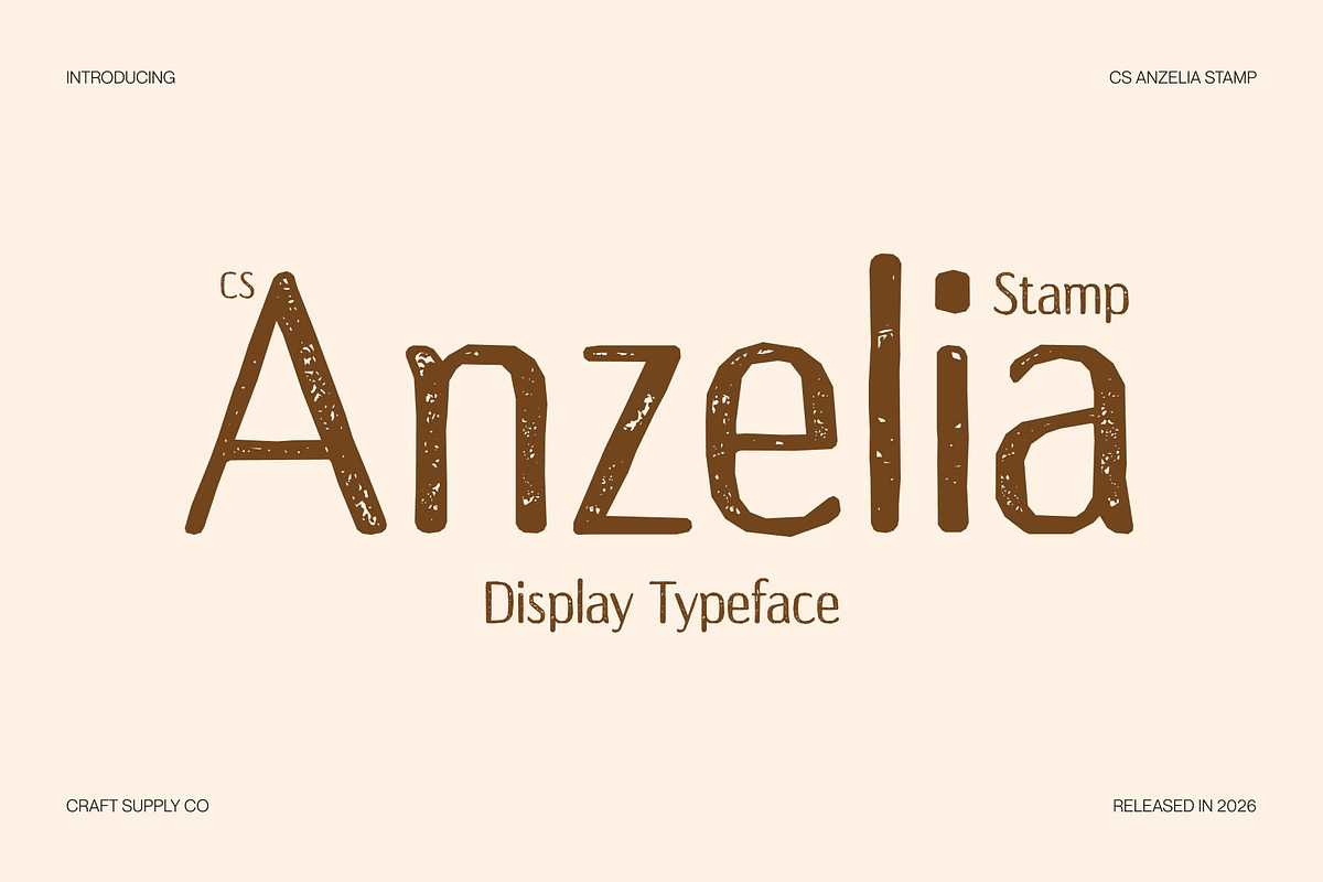 CS Anzelia Stamp, a Sans Serif Font by Craft Supply Co. (Photo 1 of 8)