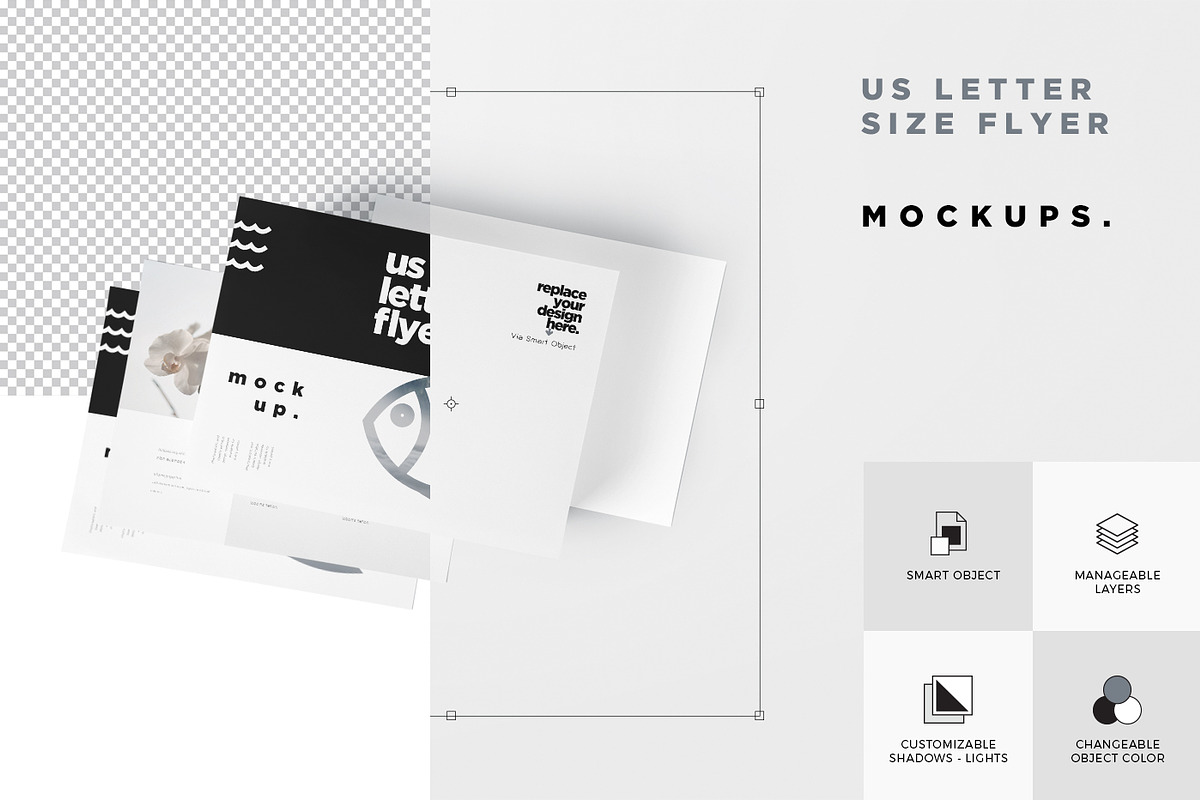 US Letter Landscape Flyer Mockups, a Product Mockup by GfxFoundry (Photo 6 of 6)