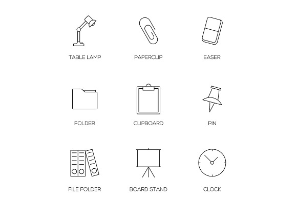 Office Tools Outline Icons