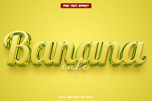 Banana 3D editable text effect, a Layer Style Add-On by Hello Muh