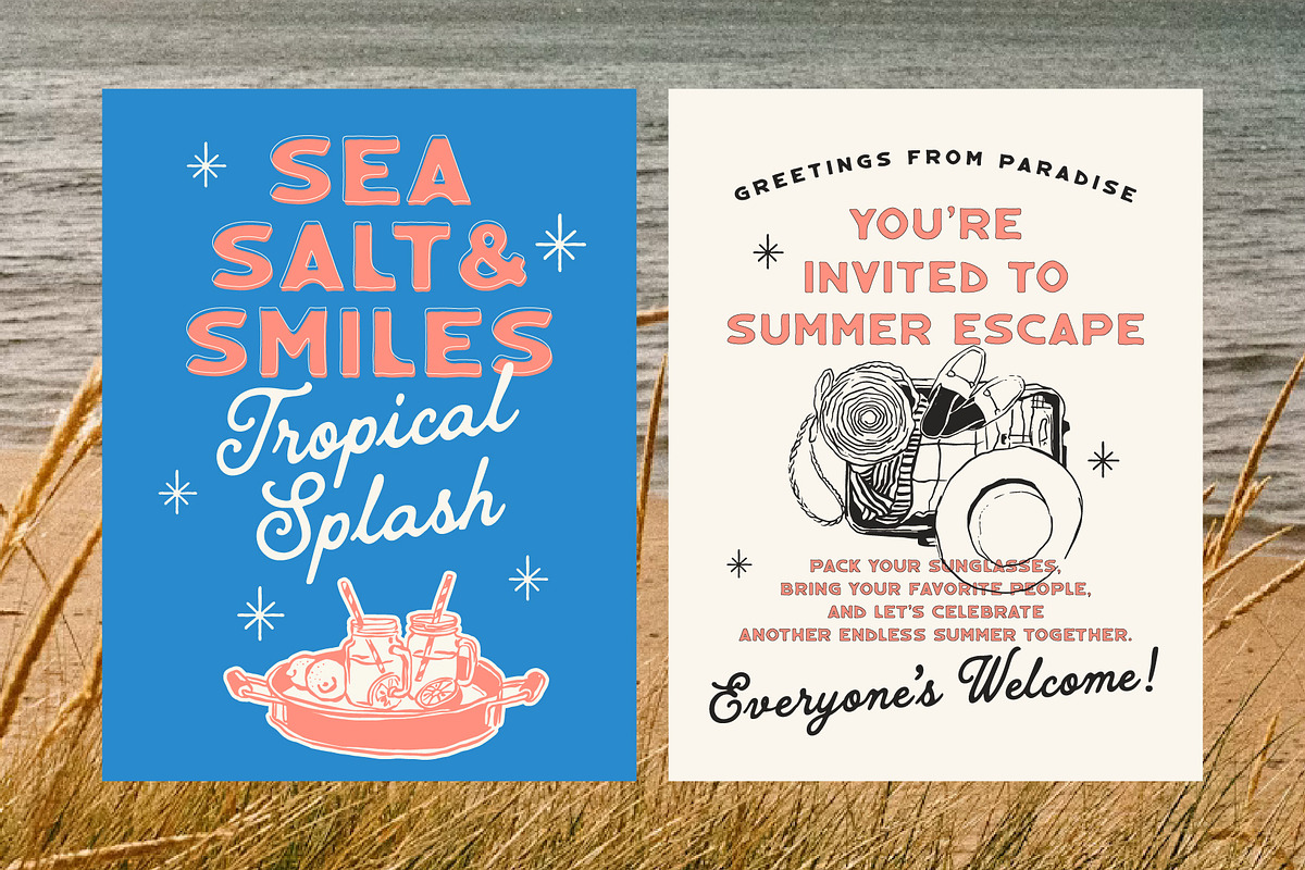 Tropical Splash Vintage Duo, a Script Font by Tyasify (Photo 2 of 15)