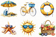 Watercolor Nautical Summer Clipart, an Illustration by OK Design (Thumbnail 4 of 5)