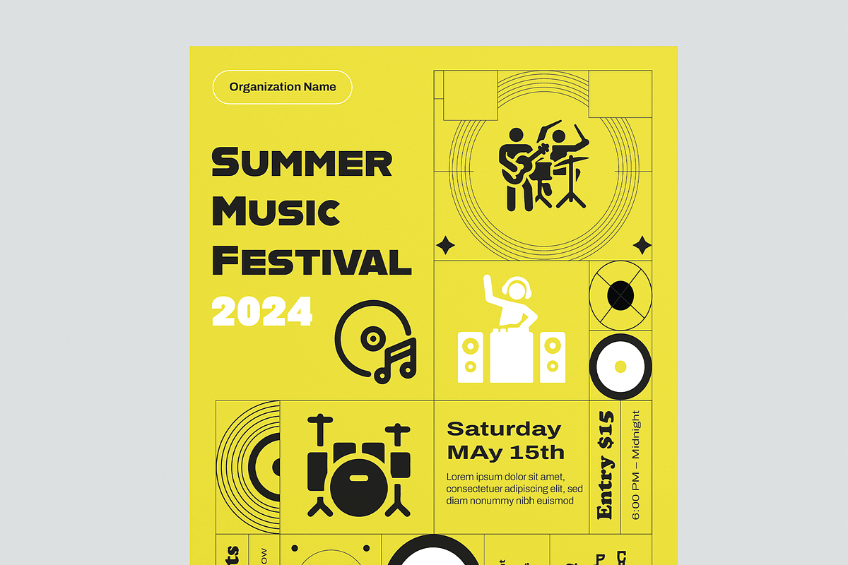 Music Festival Poster Template, a Flyer Template by MightyDesign (Photo 4 of 8)