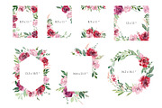 Watercolor Red Blush Pink Flowers, an Illustration by GraphicsDish (Thumbnail 5 of 6)