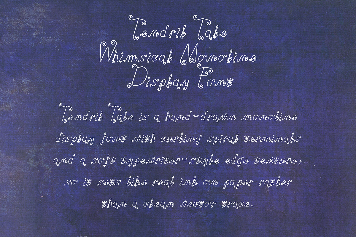 Tendril Tale - Monoline Display Font, a Handwritten Font by Lilithcollageart (Photo 4 of 10)