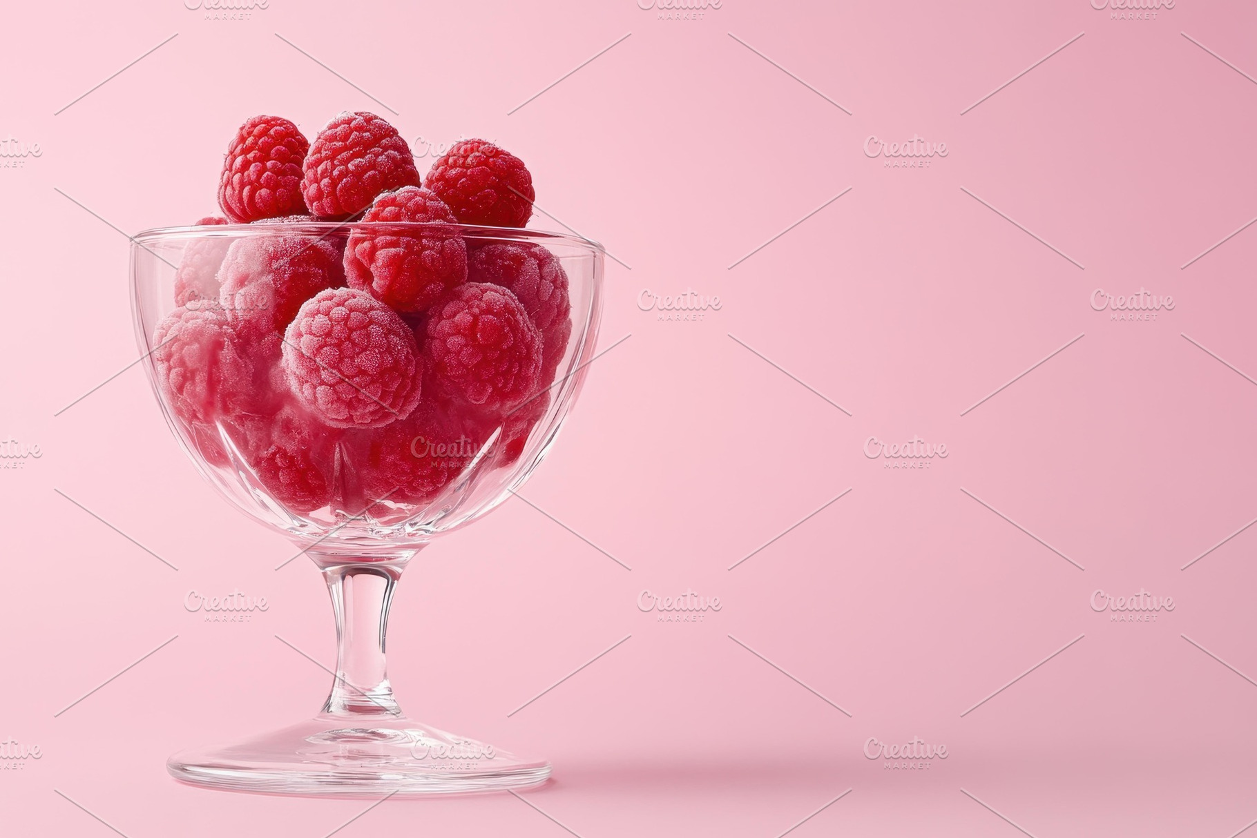 Raspberry dessert in a glass bowl se, a Photo by Tanuart