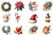Watercolor Warm Christmas Clipart Bu, an Illustration by Designworld (Thumbnail 2 of 4)