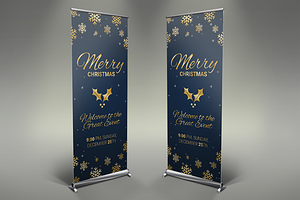 Merry Christmas Roll Up Banner