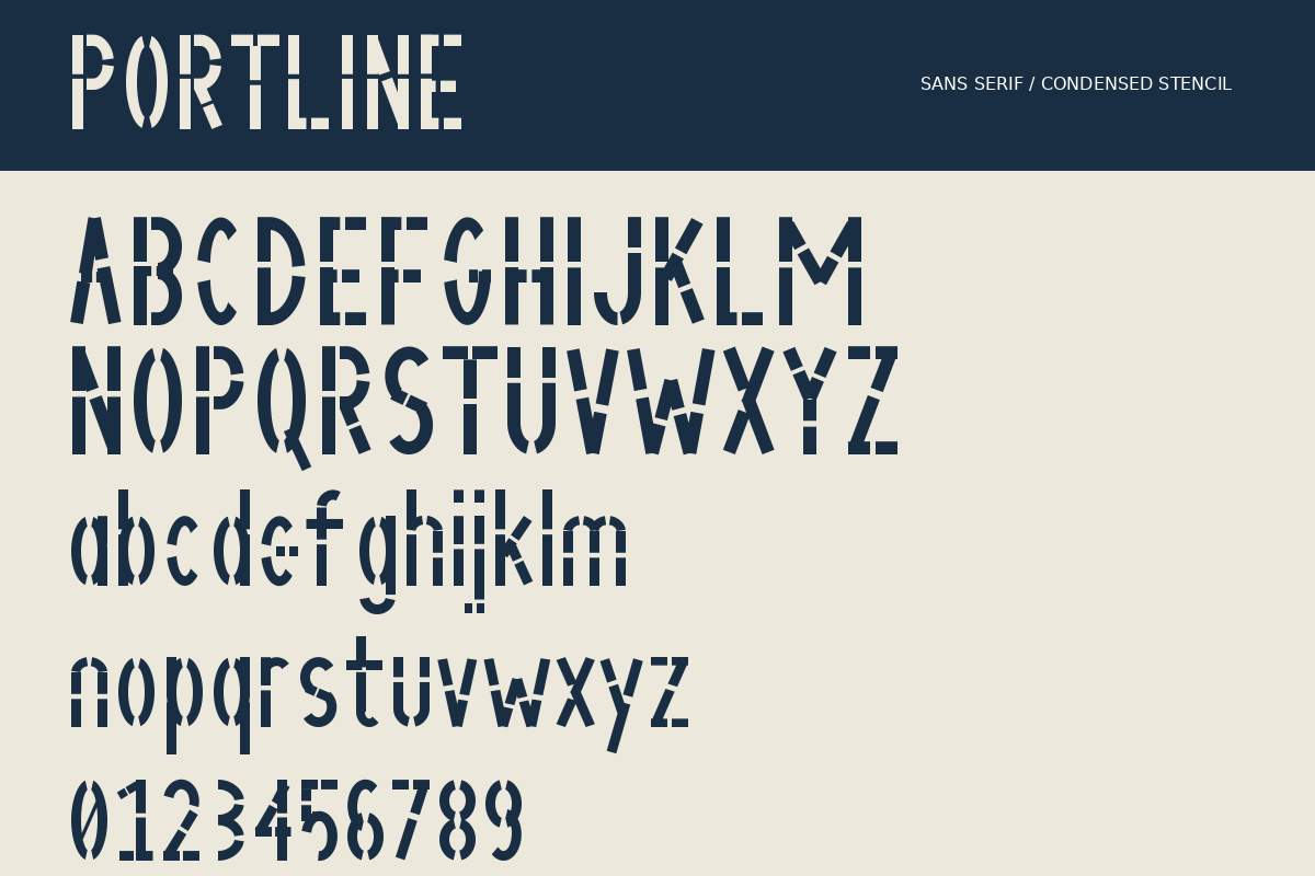Portline — Condensed Stencil Font, a Sans Serif Font by Colorsfav (Photo 10 of 10)