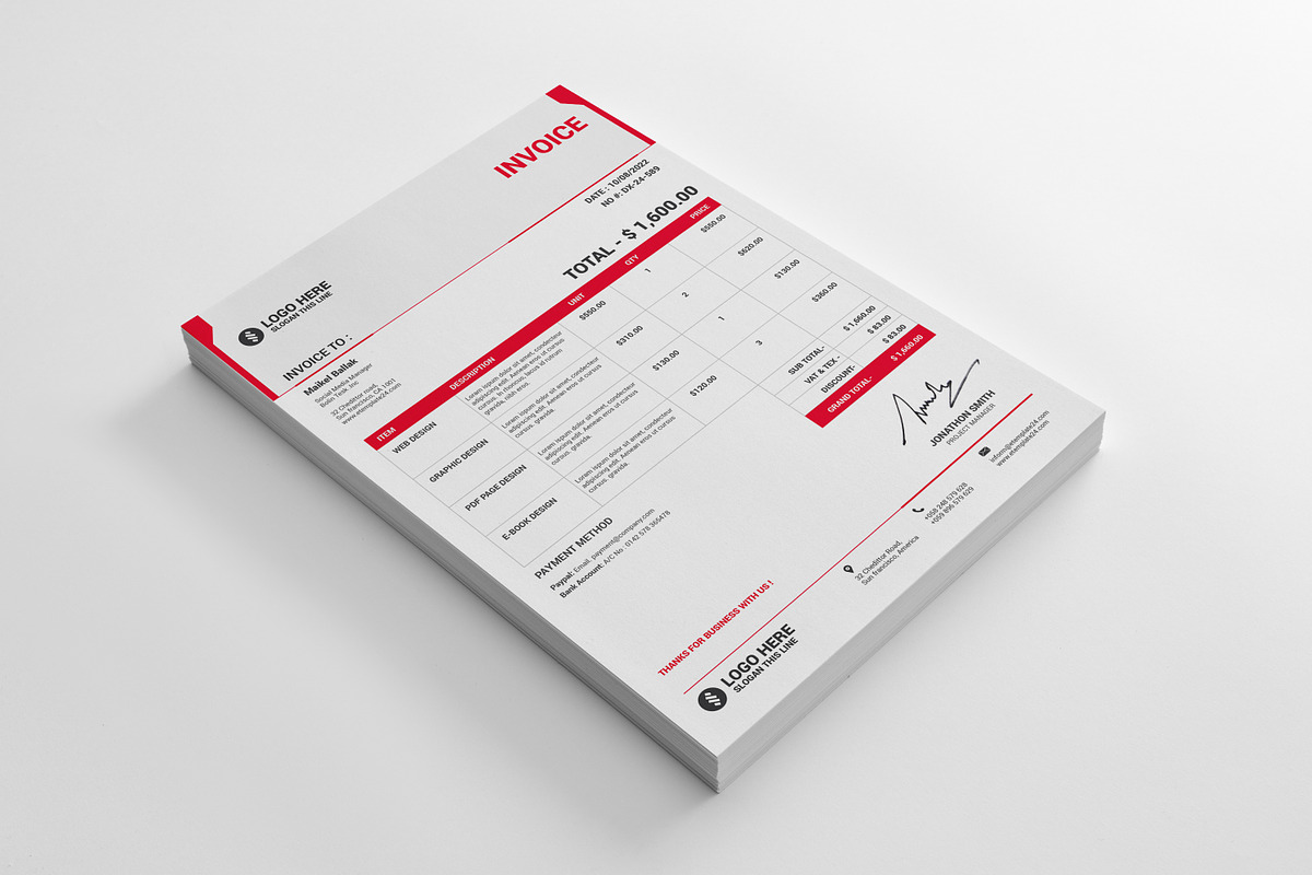 Invoice Template Vol-2, a Print Template by alimran24 (Photo 10 of 11)