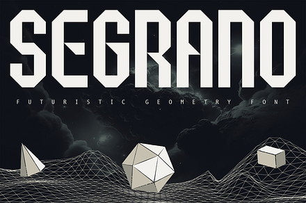 Segrano - Futuristic Geometric Fonts, a Sans Serif Font by Konstantine Studio