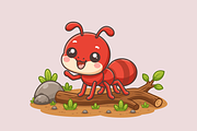 Red Ant Cartoon Character, an Animal Illustration by Artpon Illustration (Thumbnail 2 of 3)
