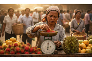 Street vendor in Asian market, a Business Photo by Igor Tichonow