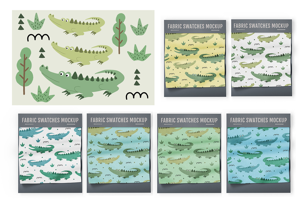 Cute Crocodile Seamless Pattern, a Pattern Graphic by Waterystrokes (Photo 4 of 4)