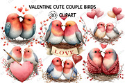 Valentine Cute Couple Birds Clipart, an Illustration by Creative Art (Thumbnail 1 of 9)