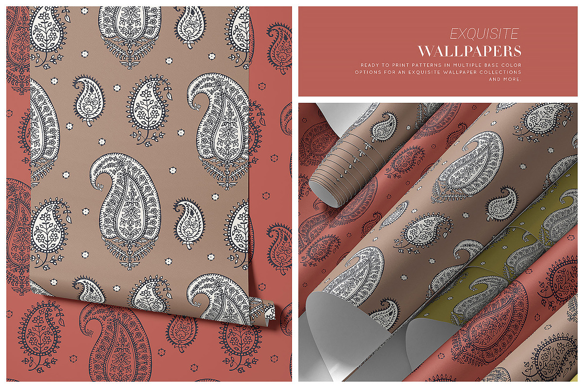 Vintage Block Prints Paisley & Motif, a Pattern Graphic by TSTUDIO (Photo 8 of 10)