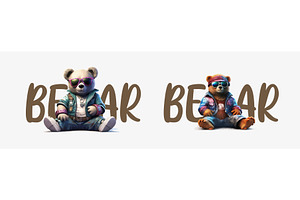 Cool Stylish Bears In Sunglasses And