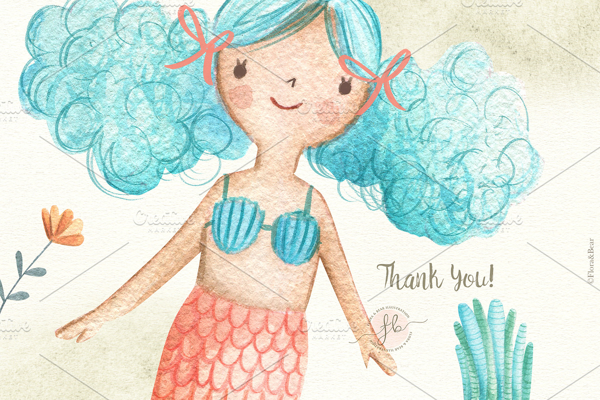 Mermaids, an Animal Illustration by Flora+Bear (Photo 4 of 4)