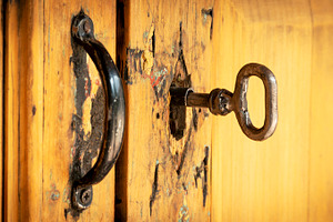 Old Key And Lock, an Abstract Photo by THP Creative