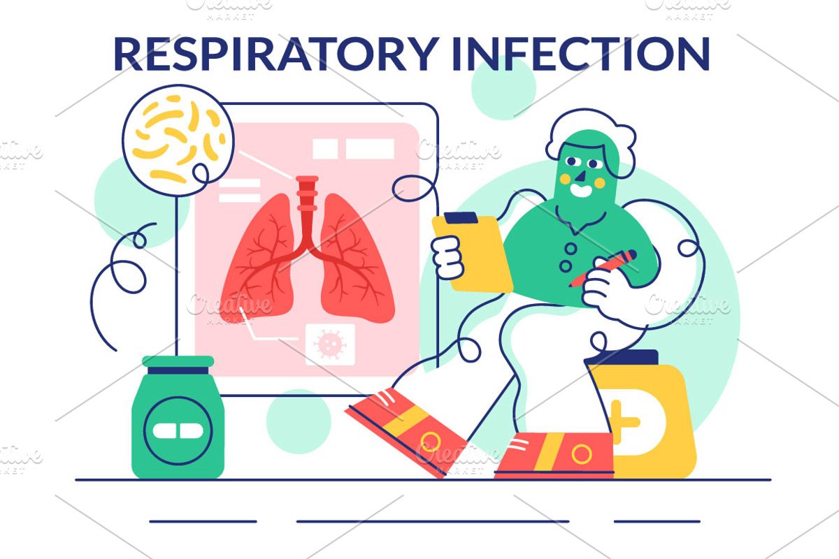 10 Respiratory Infection Vector, a Healthcare Illustration by denayunebgt (Photo 4 of 4)