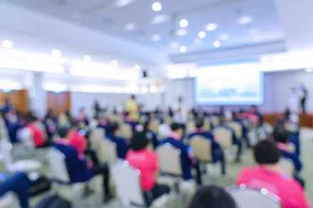 Blur of business Conference and Presentation in the conference h, an Abstract Photo by Casanowe-studio