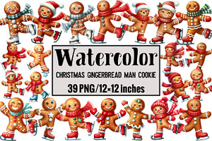 Christmas Gingerbread Man Cookie, an Illustration by Design Market