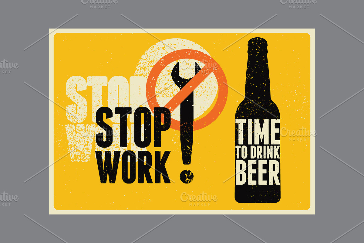 Beer time bottle vector poster set., a Food Illustration by PoPaShop (Photo 3 of 10)