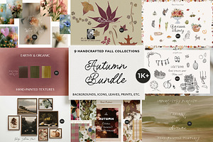 AUTUMN BUNDLE Textures Icons Prints, an Object Graphic by Lana Elanor
