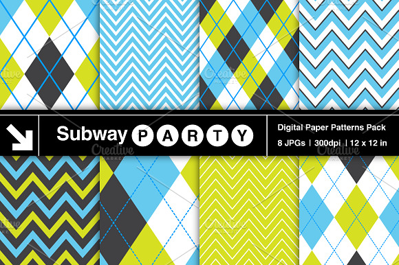 Blue, Lime & Black Argyle & Chevron preview 2